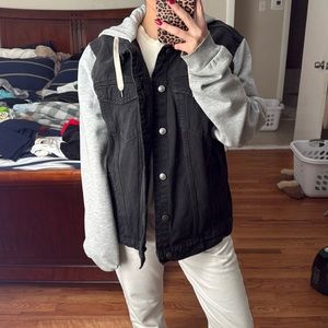 Jean/sweatshirt Jacket with Hood